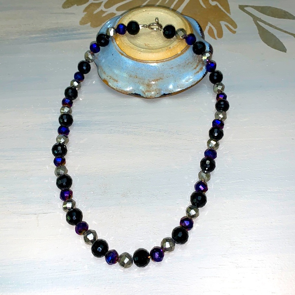 💕Handmade faceted bead necklace